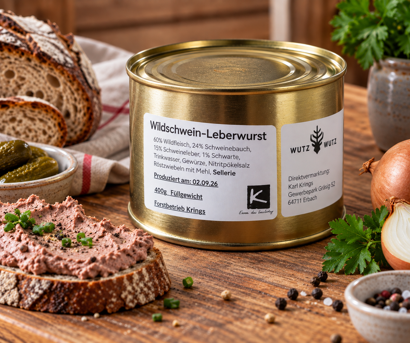Wildschwein-Leberwurst - 400 g Dose